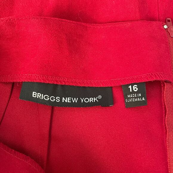 Y2K Long Pencil Skirt Size 16 Red Solid Minimal Career Office Academia 90s Vtg - Picture 12 of 16